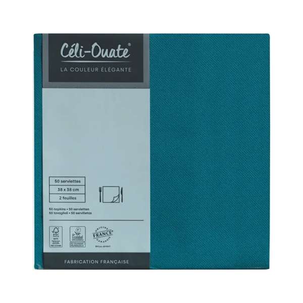 Image de SERVIETTE CELI-OUATE BLEU CANARD 38X38CM X900