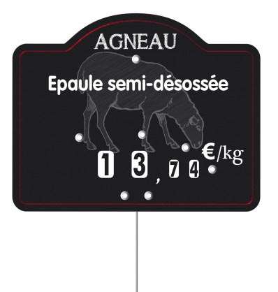 ETIQ 12x9,5 MAESTRO AGNEAU TEXTE A ROULETTE PIQUE INOX