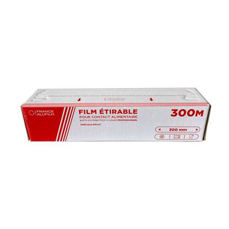 BOITE DISTRIBUTRICE FILM ETIRABLE AVEC ZIP CUT 300MX0.30CM