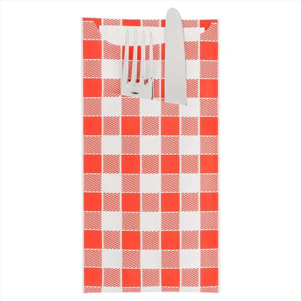 Image de SACCHETTO VICHY COUVERT + SDT OUATE 2P BLANCHE 33X40CM X400