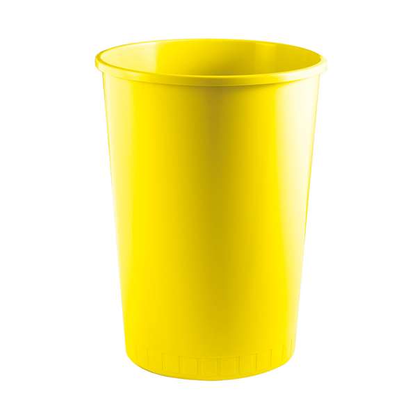 Image de CORBEILLE A PAPIER PLASTIQUE  JAUNE 45L