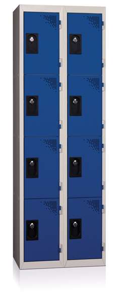 Image de VESTIAIRE MONOBLOC 2 COLONNES 4 CASES GRIS/GRIS