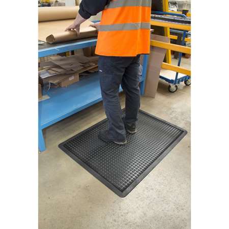 TAPIS ERGONOMIQUE ANTI-FATIGUE NITRILE NOIR 30X80CM