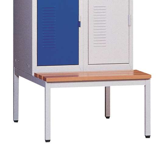 Image de SOCLE BANC POUR VESTIAIRE L500MM GRIS/ASSISE LATTES BOIS
