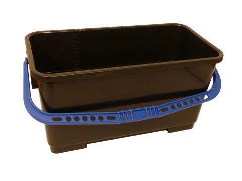 Image de SEAU NOIR AVEC ANSE BLEUE 22L