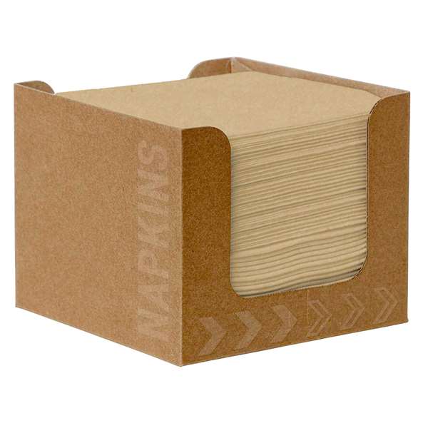 Image de DISTRIBUTEUR + SERVIETTE BIO-DUNISOFT MARRON 20X20CM 50PCX24