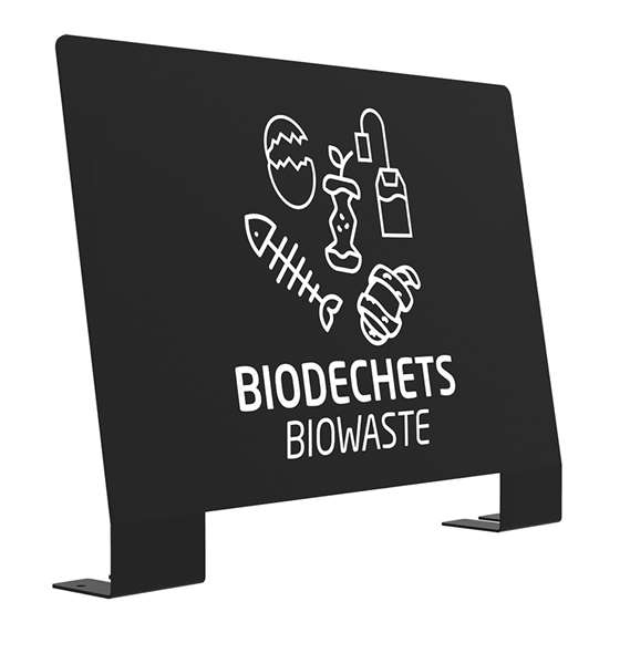 Image de PLAQUE SIGNALETIQUE 'BIODECHETS' - GRIS MANGANESE