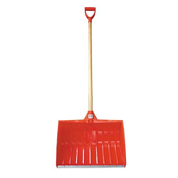 Image de POUSSOIR A NEIGE PLASTIQUE BORD RENFORCE AVEC MANCHE BOIS