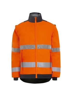 Image de GILET NEPAL HAUTE VISIBILITE ORANGE FLUO/MARINE TAILLE L