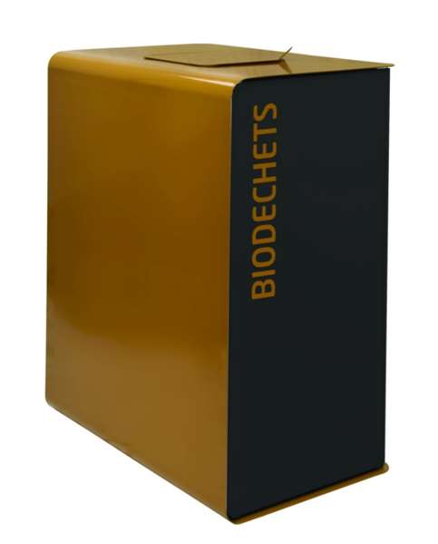 Image de BORNE DE TRI SELECTIF 2x20L SS SERRURE GRIS MANGANESE/MARRON