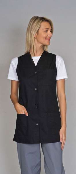 Image de TUNIQUE VIVIANE SANS MANCHES POLY/COTON NOIRE TAILLE 0