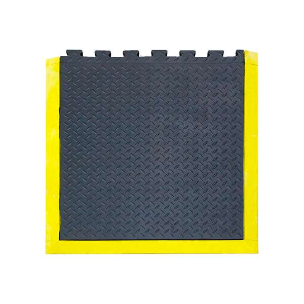Image de TAPIS ANTIFATIGUE CONNECTABLE 1 COTE NOIR/JAUNE 79X71CM