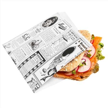 PAPIER INGRAIS. OUVERT 2COTES FAST FOOD TIMES (17X18CM)X500