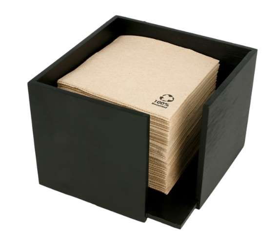 Image de DISTRIBUTEUR SERVIETTES NOIR BAMBOU (FTS135X135X100MM)