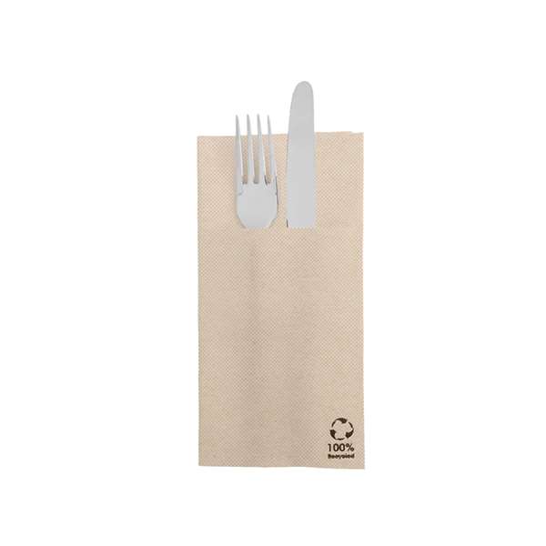 Image de SERVIETTE KANGOUROU DOUBLE POINT NATURAL 39X40CM X1400