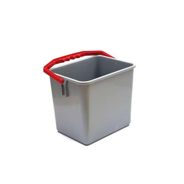 Image de SEAU 6L GRIS ANSE ROUGE