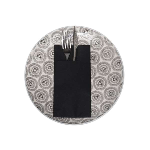 Image de SERVIETTE AIRLAID LIGHT NOIRE POCKET 40X40CM X800