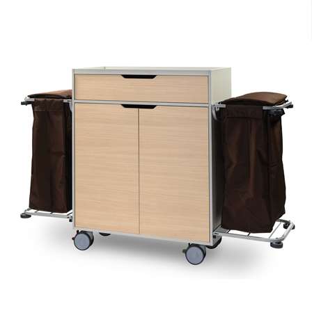 Image de CHARIOT HOTEL BOIS MURANO DUO DC AVEC 2 SACS NYLON 150L