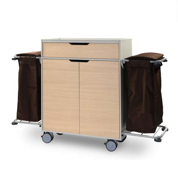Image de CHARIOT HOTEL BOIS MURANO DUO DC AVEC 2 SACS NYLON 150L