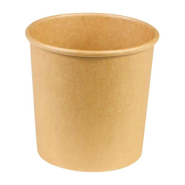 Image de POT A SOUPE CARTON BRUN (DIAM.91,1MM H.84,9MM) 360ML X25