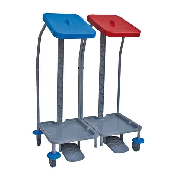 Image de CHARIOT LINGE PORTE SAC 70L LINEN 2 SUPPORTS AVEC PEDALES