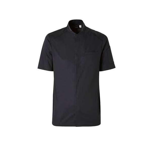Image de VESTE DE CUISINE HOMME BLACKSTITCH MANCHES COURTES NOIR T.2
