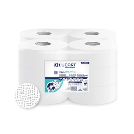 PAPIER HYGIENIQUE BLANC AQUASTREAM MINI JUMBO 150MX12RLX