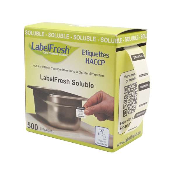 Image de ETIQUETTES LABELFRESH SOLUBLE EASY DIMANCHE (FTS22X22MM)X500