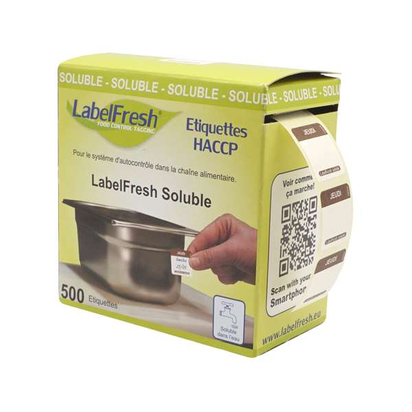 Image de ETIQUETTES LABELFRESH SOLUBLE EASY JEUDI (FTS22X22MM) X500