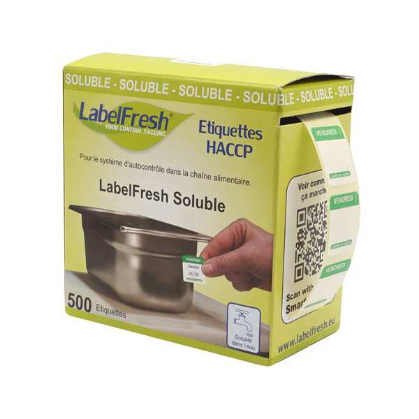 Image de ETIQUETTES LABELFRESH SOLUBLE EASY VENDREDI (FTS22X22MM)X500