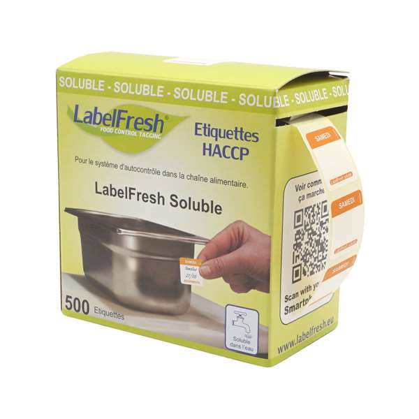 Image de ETIQUETTES LABELFRESH SOLUBLE EASY SAMEDI (FTS22X22MM) X500