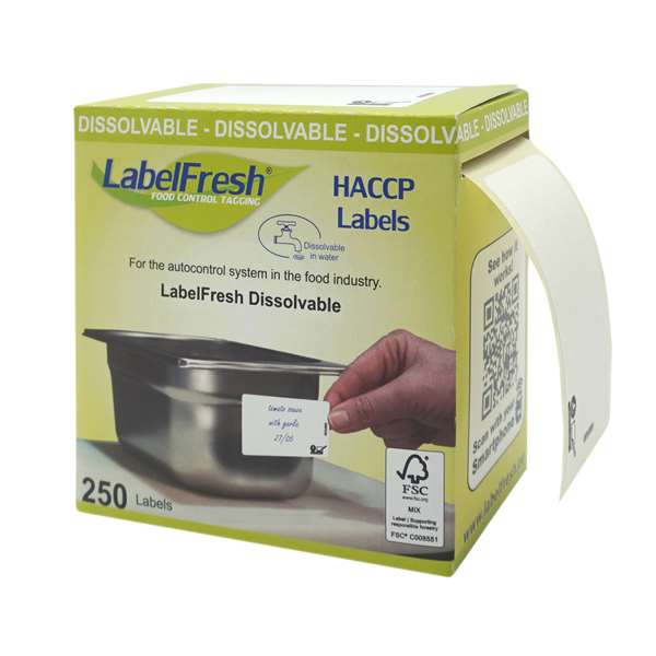 Image de ETIQUETTES SOLUBLES LABELFRESH BLANCHES (FTS70X40MM) X250