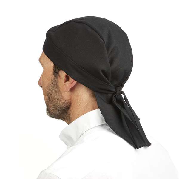 Image de COUVRE-CHEF BANDANA COTON NOIR