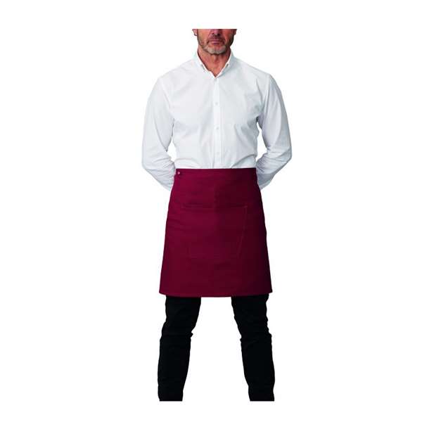 Image de TABLIER DE SERVICE SANS BAVETTE A POCHE BORDEAUX(FTS75X50CM)
