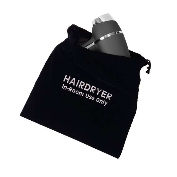 Image de SAC VELOURS POUR SECHE-CHEVEUX NOIR