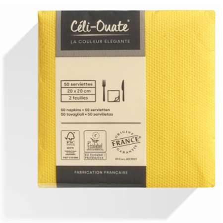 SERVIETTE CELI-OUATE CITRON 20X20CM X900