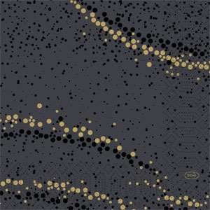 SERVIETTE GOLDEN STARDUST NOIR 3 PLIS 33X33CM X500