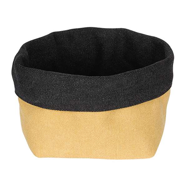 Image de CORBEILLE CARREE TISSU MOUTARDE