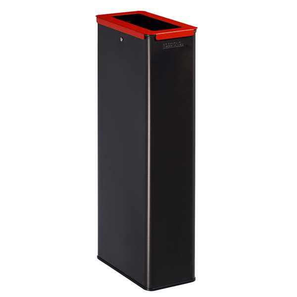 Image de POUBELLE DE  TRI SELECTIF 20L GRIS MANGANESE/ROUGE