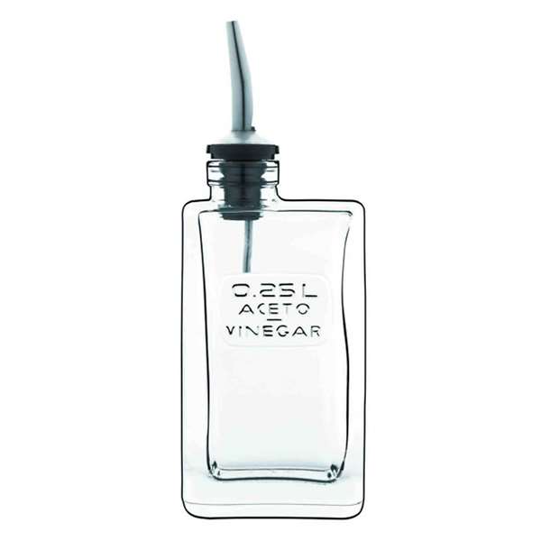 Image de VINAIGRIER EN VERRE AVEC BEC VERSEUR INOX 25CL
