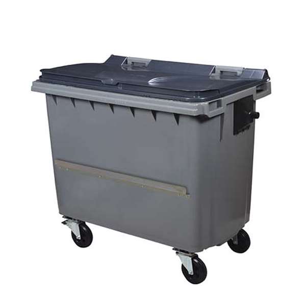 Image de CONTENEUR KOROK 4 ROUES 660L - AVEC BARRE VENTRALE-GRIS/GRIS