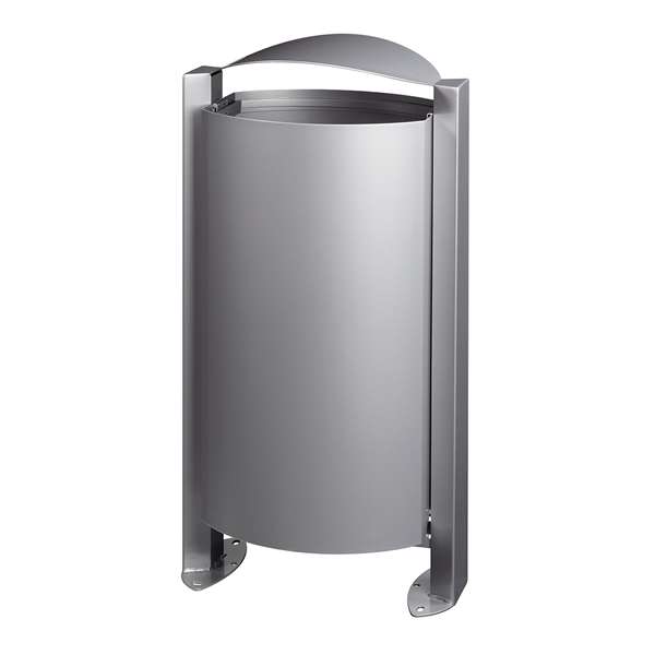 Image de CORBEILLE SUR PIED ARKEA - 100L - SANS CENDRIER - GRIS METAL