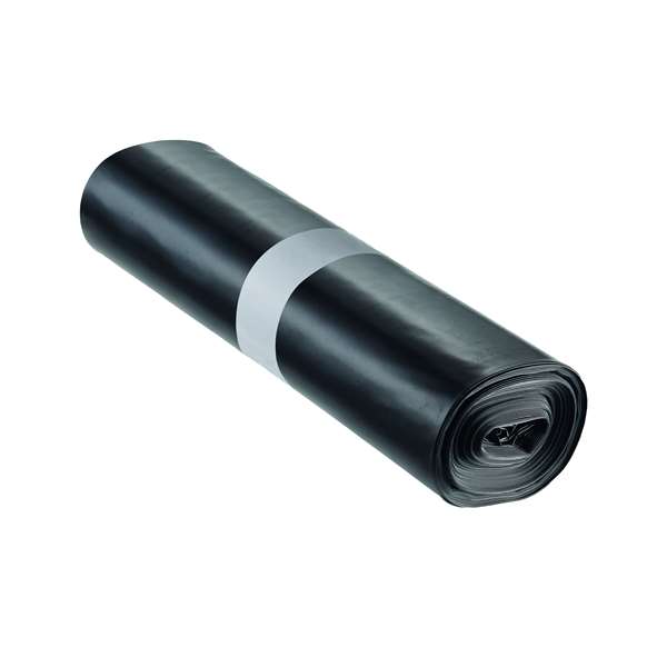 Image de SAC PLASTIQUE BD NOIR 50L LIEN COULISSANT 28MµX500