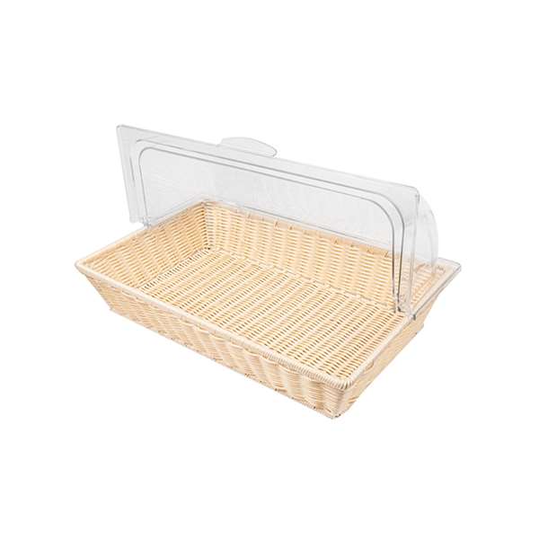 Image de CORBEILLE SIMILI OSIER AVEC COUPOLE GASTRONORM GN1/1 BEIGE