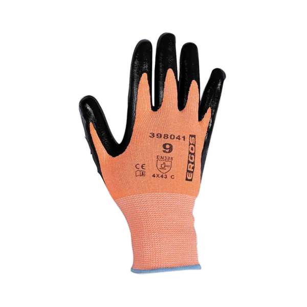 Image de GANT ORANGE ANTI COUPURE/ ANTI PIQURE NOIR ENDUIT T7