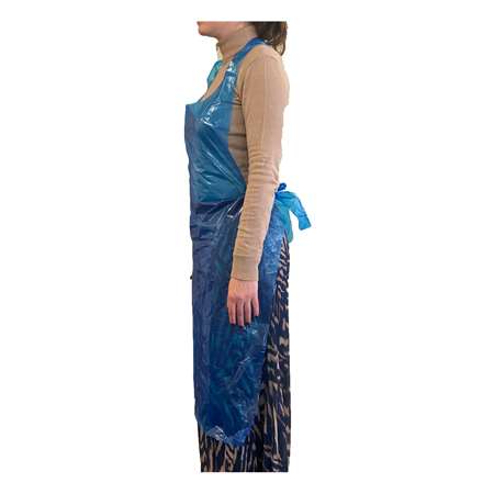 TABLIER MEDICAL GAUFRE BLEU PE-BD SUP 25Mµ CLASSE 1X100