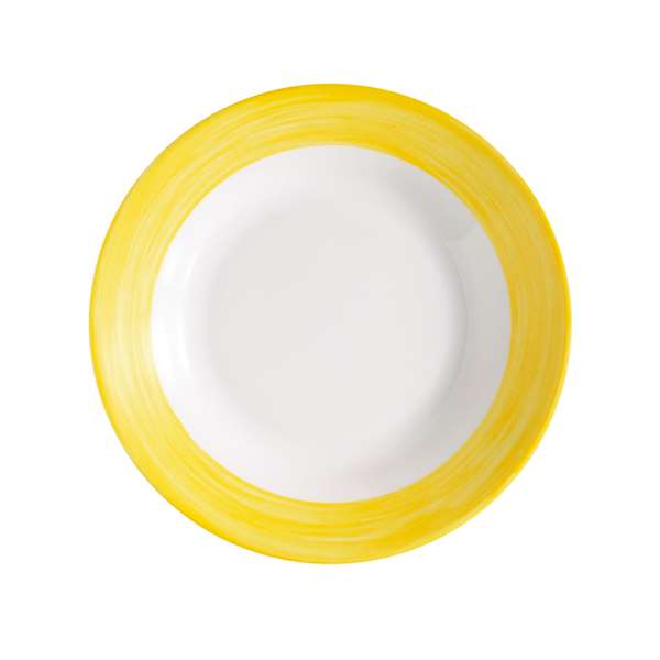 Image de ASSIETTE CREUSE BRUSH JAUNE 63CL