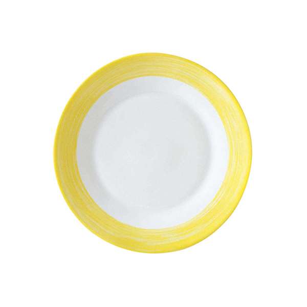 Image de ASSIETTE PLATE BRUSH JAUNE DIAM.155MM