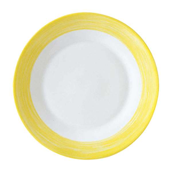Image de ASSIETTE PLATE BRUSH JAUNE DIAM.235MM
