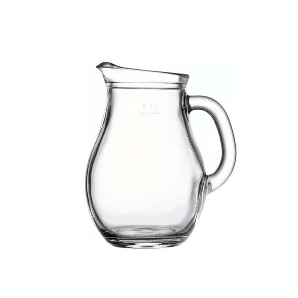 Image de PICHET EN VERRE 66CL AVEC JAUNE A 50CL